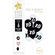 Pick-A-Bunch Black & White Love XO 12in. Latex Balloons Pk 6