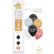 Pick-A-Bunch Twenty One Assorted 30cm Latex Balloons Pk 6