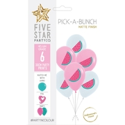 Pink White Watermelon Pick A Bunch Latex Balloons 30cm (Pk 6)
