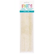 Reusable Plastic Gold Glitter Straws Pk 10
