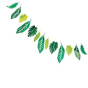 Green Foil Jungle Leaves Tropical Garland Banner