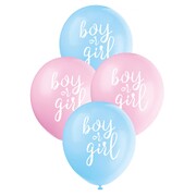 Gender Reveal Boy or Girl 30cm Latex Balloons Pk 8