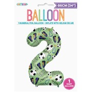 Soccer Goal Number 2 Foil Balloon 86cm | Giant Soccer Birthday Balloon