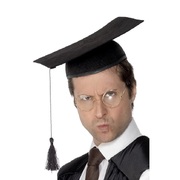 Black Felt Mortarboard Graduation Hat