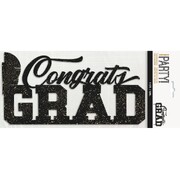 Black & Gold Congrats Grad Centrepiece Decoration