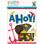 Ahoy Pirate Fun Plastic Loot Bags (Pk 8)