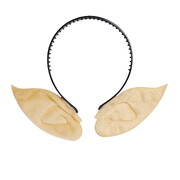 Plush Pointed Elf Ears on Headband Flesh Tone - Christmas & Halloween Costume