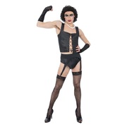 Adult Rocky Horror Show Frank N Furter Black Corset Costume (Large)