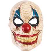Red & Blue Creepy Clown Mask with Moving Jaw 