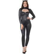 Adult Black Cat Suit Costume (Small, 8-10) 