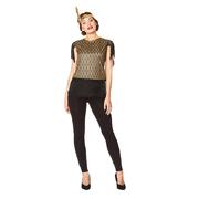 Adult 20's Black & Gold Flapper Shirt (Large, 16-18) Pk 1