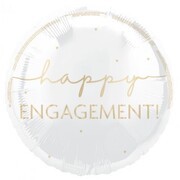 Happy Engagement White & Gold Foil Balloon 45cm