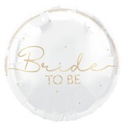 White & Gold Bride To Be Foil Balloon 18in 45cm