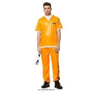 Adult Inmate Prisoner Top & Trousers Costume Mens Large