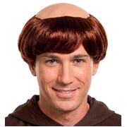 Brown Monk Wig Bald Headpiece Adult Costume Accessory