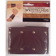 Roman Brown Wrist Bands with Gold Studs (1 Pair)