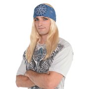 Long Blonde Rockstar Wig with Bandana Pk 1