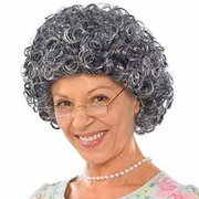 Grey Curly Granny Wig Pk 1