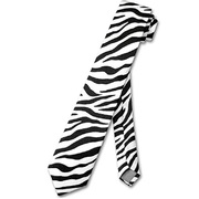 Black & White Zebra Print Satin Skinny Tie Pk 1