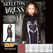 Child Skeleton Dress Halloween Costume (Medium, 5-6 Years) Pk 1