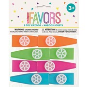 Party Favours Kazoos Assorted Colours Pk 8