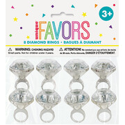 Plastic Diamond Ring Party Favours (Pk 8)