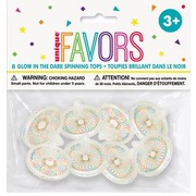 Party Favours - Glow in the Dark Spinning Tops Pk 8