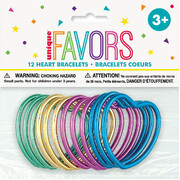 Plastic Heart Bracelets Party Favours (Pk 12)