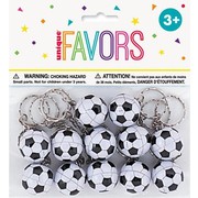 Party Favours - Soccer Ball Keychains Pk 12