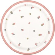 Rose Gold 7in. Paper Plates with Dots Pk 8