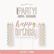 Happy Birthday Candle + Spiral Candle Set Pk 1