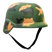 Green Camouflage Costume Military Helmet | Adult Army Helmet with Adjustable Chin Strap