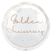 Gold 50th Anniversary Foil Balloon 45cm | Golden Wedding Anniversary Balloon