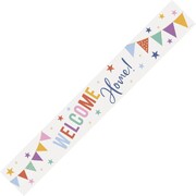 Welcome Home Prismatic Foil Banner | Colourful Party Decoration 2.74m