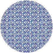 Mediterranean Blue & White Round Paper Plates 23cm (Pk 8)