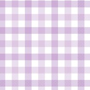 Pastel Purple Gingham Paper Lunch Napkins Pk 16