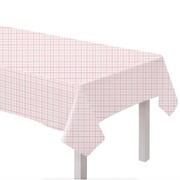 Pastel Pink Gingham Paper Table Cover 137x274cm