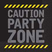 Construction Caution Party Zone Lunch Napkins Pk 16
