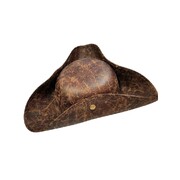 Brown Pirate Tri-Corn Hat Leather Look Vinyl – Snap Up Buccaneer Costume Hat