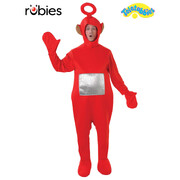 Teletubbies Po Adult Unisex Costume Standard – Red Bodysuit with 3D Headpiece
