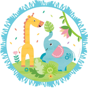 Baby Giraffe & Elephant Pull String Pinata (Pk 1)