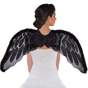Dark Angel Black Glitter Costume Wings