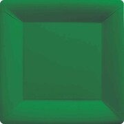 Festive Green 7in Square Paper Plates Pk 20