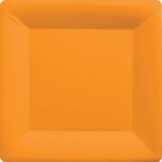 Pumpkin Orange 7in Square Paper Plates Pk 20