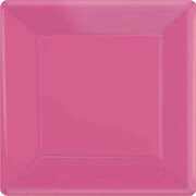 Bright Pink 7in Square Paper Plates Pk 20