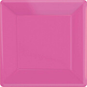 Bright Pink 9in Square Paper Plates Pk 20