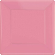New Pink 9in Square Paper Plates Pk 20