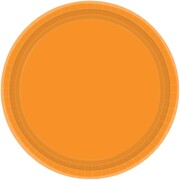 Pumpkin Orange 7in Round Paper Plates Pk 20