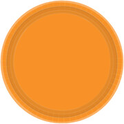 Pumpkin Orange 9in Round Paper Plates Pk 20