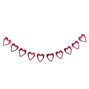 Red Foil Heart Garland Banner Decoration